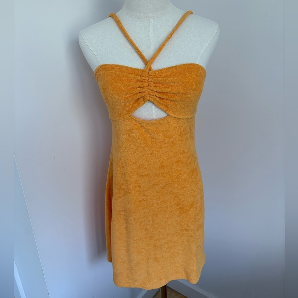 HM Terrycloth Orange Halter Dress